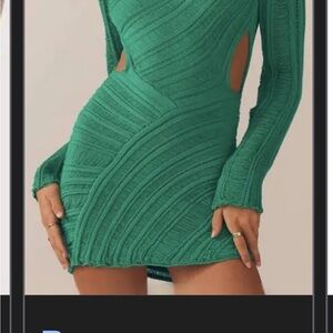 Elegant Green Knit Dress